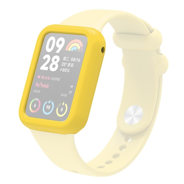 Blødt silikoneetui til Xiaomi Smart Band 8 Pro, stødsikkert smartwatch-rammecover Yellow
