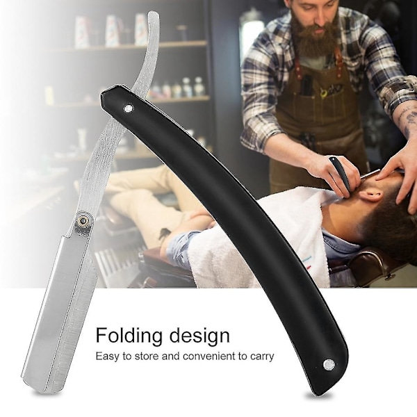 Frisör i rostfritt stål Rakblad Razor Salon Vikbar Rakning Hårklippare