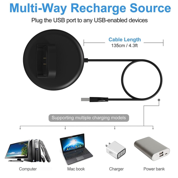 Fitbit Versa 3 Sense Portable Charger Station Base USB Adapter