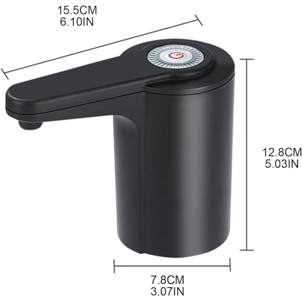 Portabel Elektrisk Vattendispenser Automatisk Dricksvatten Med USB-Laddning (Svart)