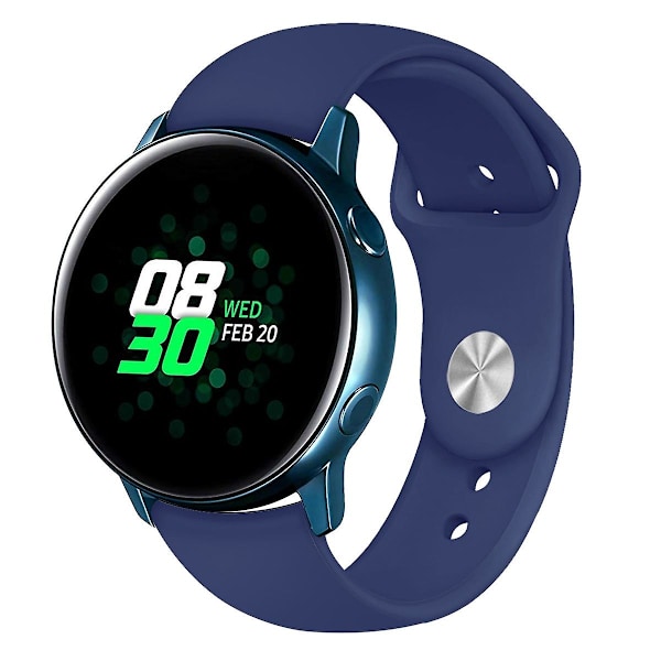 Til Samsung Galaxy Watch Active2 Bluetooth-version 40mm Smart Watch ensfarvet silikoneur Blue