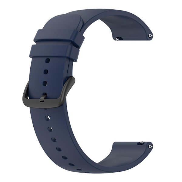 Samsung Galaxy Watch 5 Pro 45mm/Huami Amazfit Bip 3/3 Pro -silikoniranneke 20mm säädettävä rannehihnan säätö Midnight Blue Black Buckle