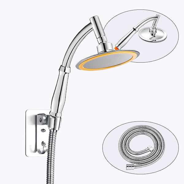 6 tum högtrycks 360 justerbar stor rund stor regnspruta badrum handhållen duschmunstycke Shower and hose
