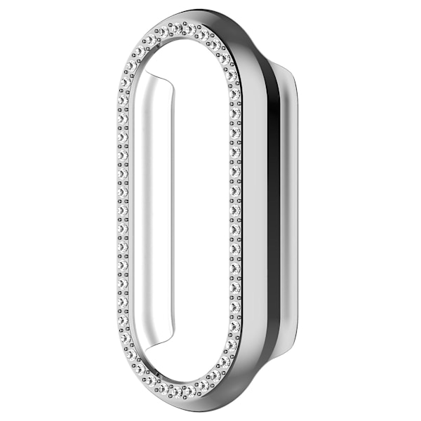 Xiaomi Smart Band 8:lle timanttikoristeinen kellokehys PC-ontto suojakotelo Electroplating Silver