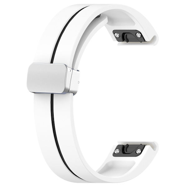 20mm kaksivärinen silikoninen magneettinen hopea solki ranneke Samsung Galaxy Watch 6/6 Classic/5/4 White Black