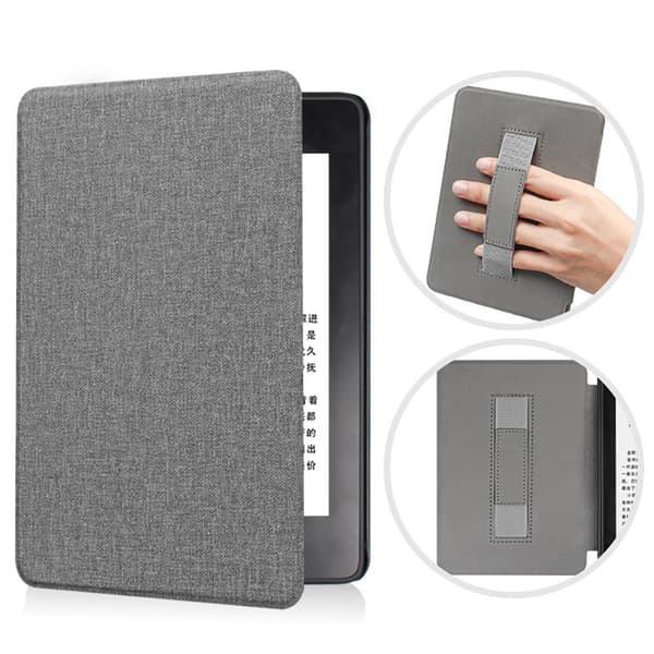 Etui - Til 7 tommer Kindle Paperwhite 12. generation 2024, Auto Sleep Wake, håndrem (grå)
