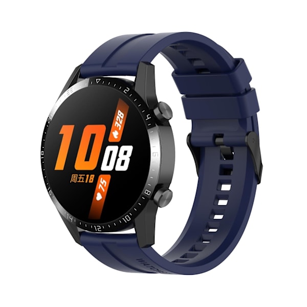 Til Huawei Watch Gt 2 46mm urrem med sort spænde Midnight Blue