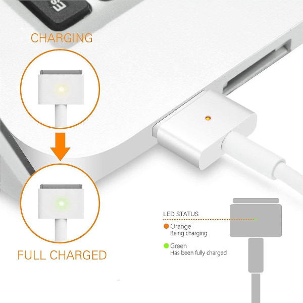 60w Magsafe 2 strømadapter for Apple, AC 60w T-tip strømlader