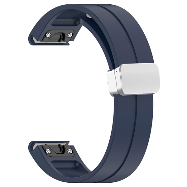 Sølvspænde 20mm Magnetisk Silikone Urrem Til Garmin Fenix 7s/6s Pro/5s Plus/instinct 2s Midnight Blue