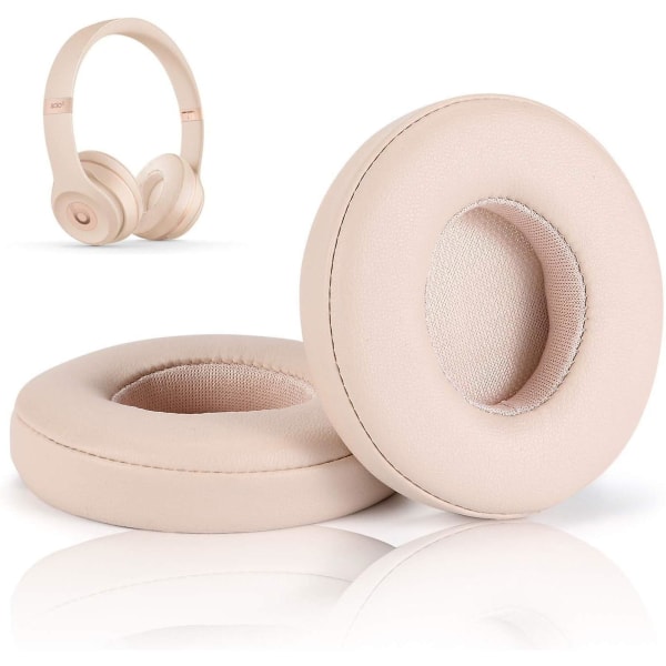 Cover för öronkuddar, öronkuddar som är kompatibla med Solo 2.0 3.0 trådlösa hörlurar 1 par (ljusrosa)