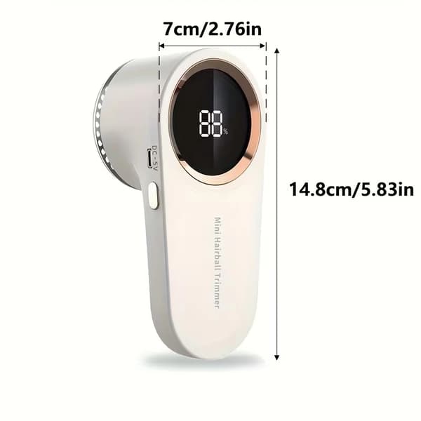 Genopladelig fnugfjerner - Leveres med 2 blade, har et digitalt display (grå)