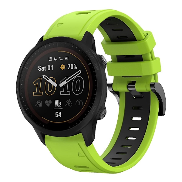 Silikonarmband för Garmin Forerunner 955 Lime Green   Black