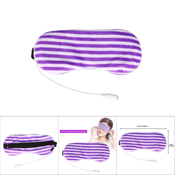 Usb Oppvarming Damp Øyemaske Lavendel Øyemaske Øyemassasje Søvn Reise Bærbar Purple Stripe