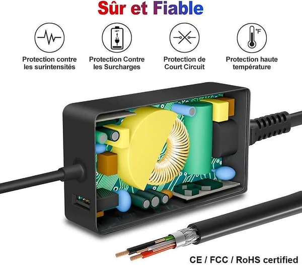Surface Pro-oplader, 65w 15v 4a Surface-strømadapter til Microsoft Surface Pro 8/pro 7 /pro 6 /pro 5/pro 4