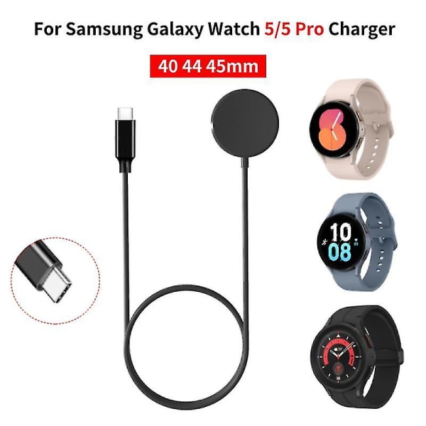 Oplader Dock til Galaxy Watch 5 Pro Magnetisk opladningskabel 40/44/45 mm Ur Strømadapter Hurtigoplader til Samsung Galaxy