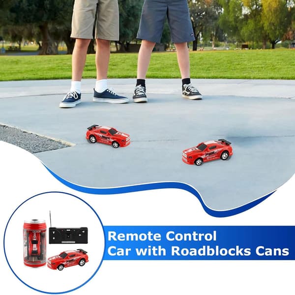 Mini Cola-boks Hastighet RC Radio Fjernkontroll Mikro Racingbil med LED-lys (Blå)