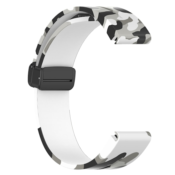 Sort spænde 22mm camouflage urrem til Garmin Fenix 7/ Forerunner 965/955/945/935 Camo White