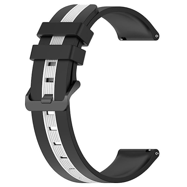 For Huawei Watch GT 3 42mm/Watch GT Silikonklokkebånd Bredde 20mm Dobbel Myk Rem Black White A Samsung Galaxy Watch 5