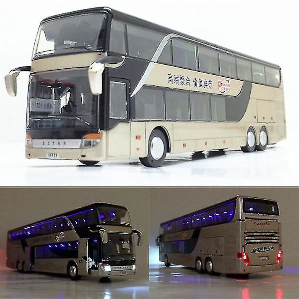 Bussmodell 1:32 High Simulation Twin Sightseeing Blinkende lekebil