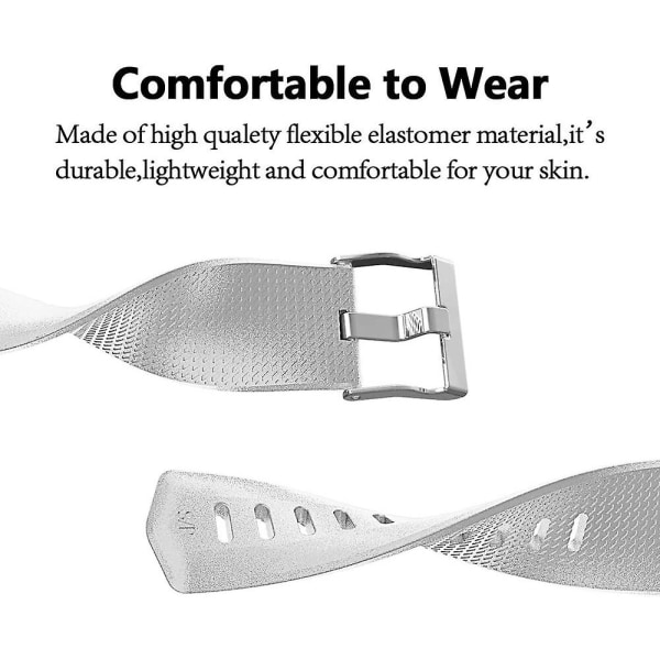 Erstatningsbånd som er kompatible for Fitbit Charge 2, Classic & Special Edition justerbare sportsarmbånd Large Metal-Silver