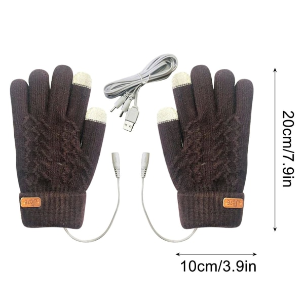 USB oppvarmede hansker elektriske hansker kvinner vinter varm dobbeltsidig oppvarming