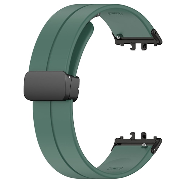 Samsung Galaxy Fit3 SM-R390 -silikoniranneke, jossa taittolukko Dark Green