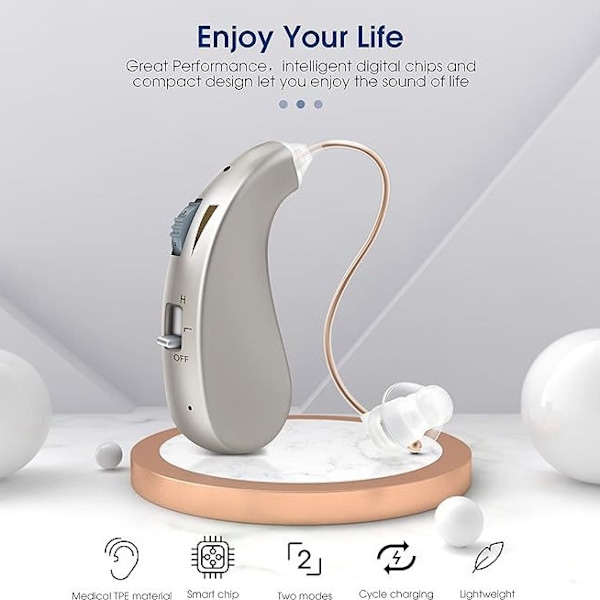 Hörselapparater - Uppladdningsbara Digitala Enkelörons-Hörselapparater Lämpliga För Äldre, Ergonomisk Design, Svart