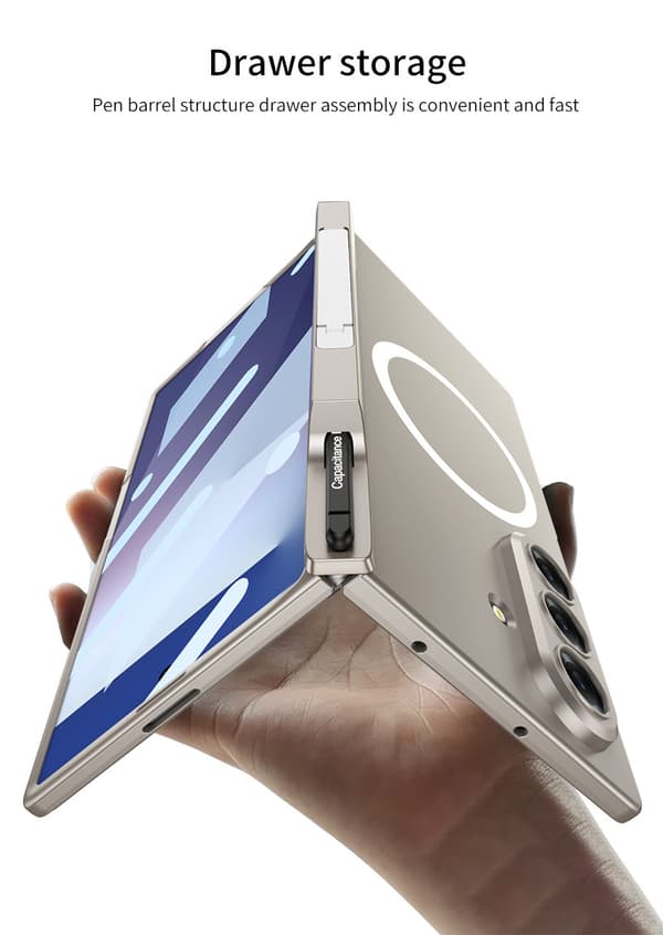 Fodral för Samsung Galaxy Z Fold8 Ultra, med penna, stöder trådlös laddning; laddare ingår ej Black Compatible For Galaxy Z Fold8 Ultra