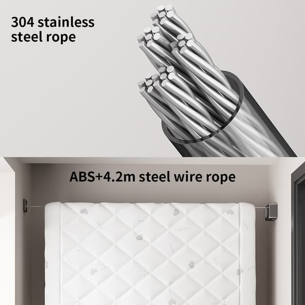 Udtrækkelig tørresnor 4,2 m justerbar til altan Green