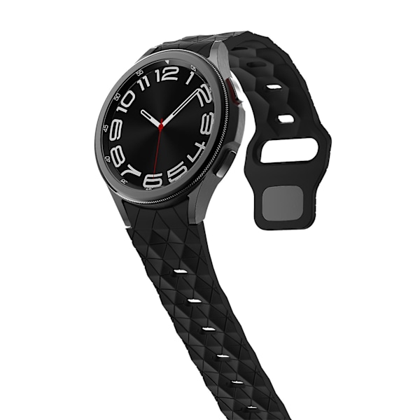 KLB-ZQWFKGJ-001 For Samsung Galaxy Watch 4 / 5 / 6 Fotballmønster Silikonklokke Rem Stropputskifting Black