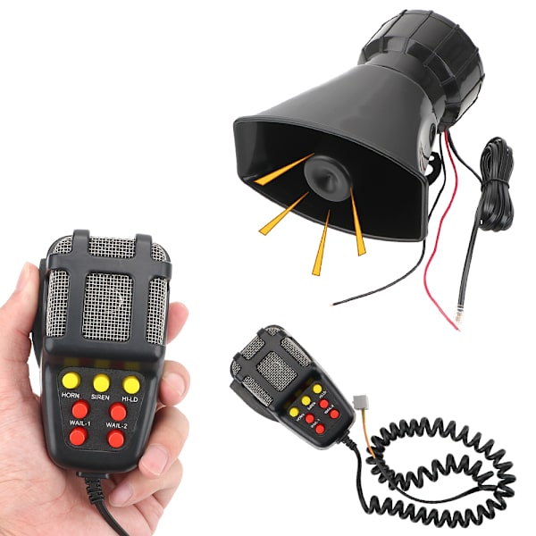 Poliisi Sireeni Ilmatorvi Megafoni Ääni Auton Varoitus Hälytys Kaiuttimet Kova mikrofoni PA järjestelmä Hätävahvistin Hooter 12V 100W Auton äänimerkki