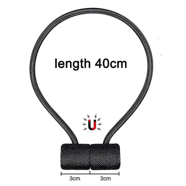 Magnetiske gardinbindinger Gardinklemmer Gardinvevholderspenner Black