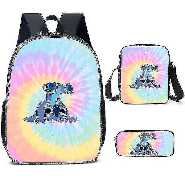 Lilo og Stitch Ryggsekk Gutter Jenter Tredelt Skolesekk Pattern 10