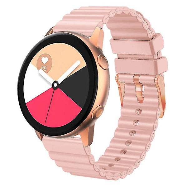 Vaakasuuntaiset raidat -ranneke Samsung Galaxy Watch6:lle / Watch6 Classicille / Watch 5 Prolle / Watch4:lle, kaksiväriset 20 mm silikonirannekkeet Pink