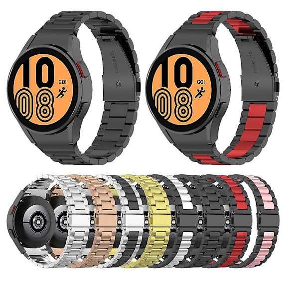 Band för -Galaxy Watch4/Watch4 Klassiska metallremmar Byt ut armband Black