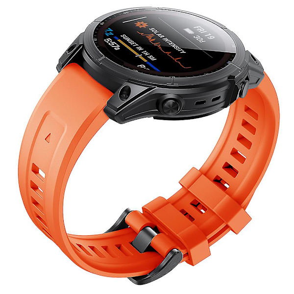 KLB-LWGJ-001 För Garmin Fenix 7 / 7 Pro Remband QuickFit 22mm Silikon Armband Orange
