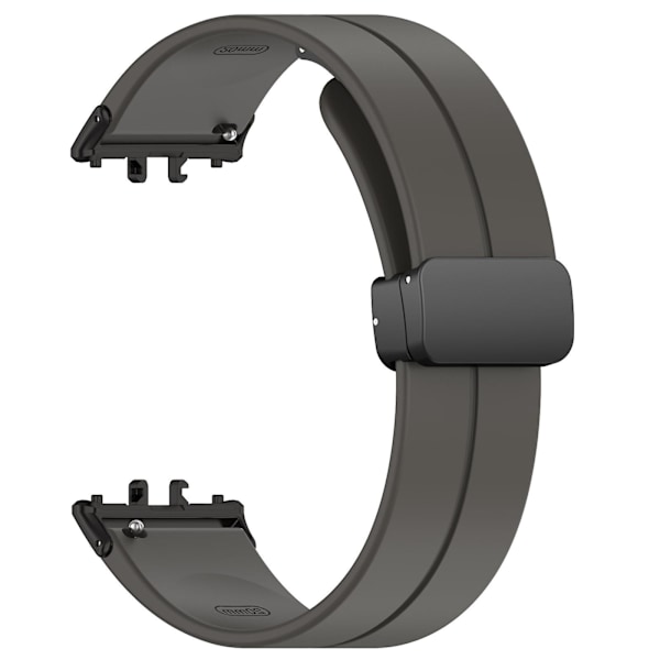 For Samsung Galaxy Fit3 SM-R390 Silicone Strap Replacement Wrist Band with Folding Buckle Dark Grey