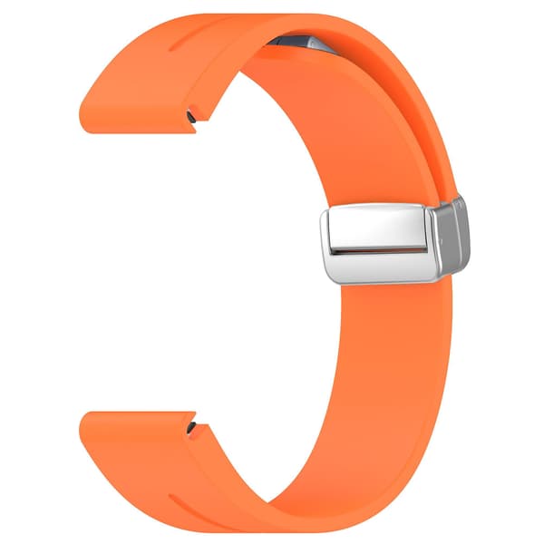 Silikon 26mm Fällbart Silver Spänne Klockarmband För Garmin Fenix 7x/7x Solar/tactix 7 Pro Orange