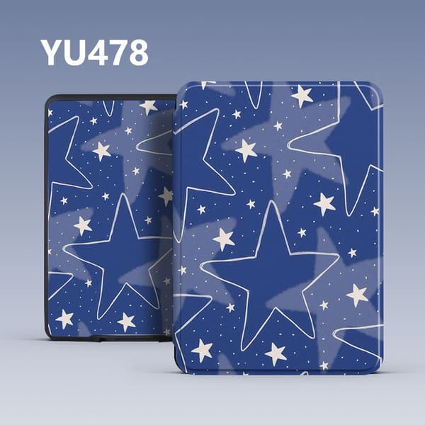 Etui til Kobo Clara BW 6 tommer Modell N365 – Stjerneformet mønster med håndstropp Blue
