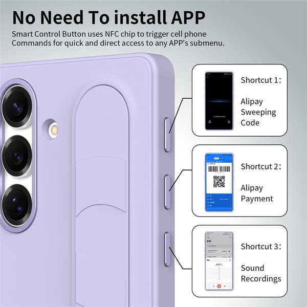 Etui til Samsung Galaxy S26, Smart nøkkelkontroll, Håndleddsstropp/støtte Purple
