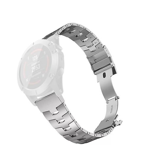 For Garmin Fenix ​​6x 26mm Titanium Alloy Quick Release Watch Band EEI Silver