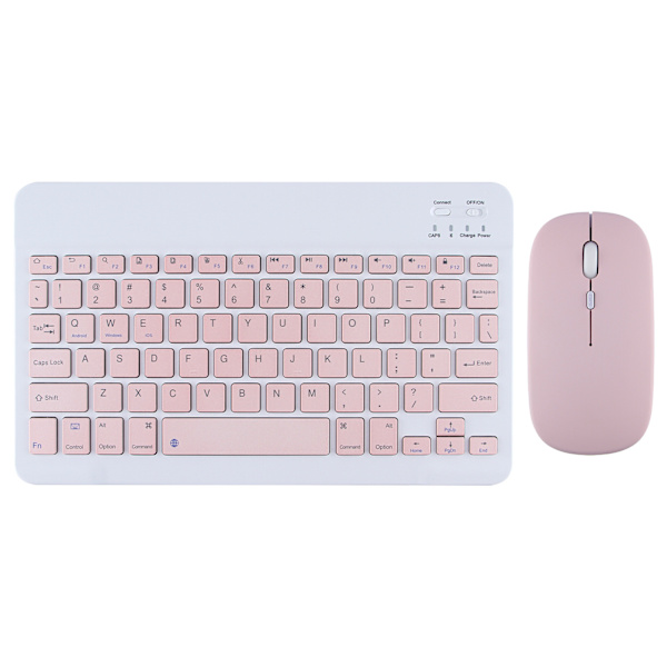 10 tums trådlöst tangentbord och mus Tangentbord för iPad Air Pro Tablet för Android IOS Windows pink