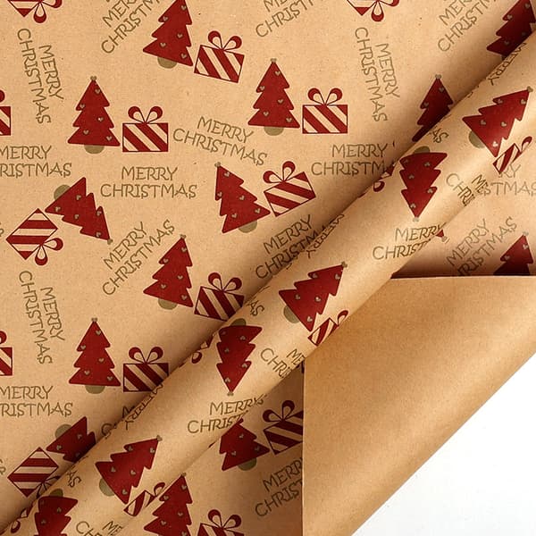 Presentpappersrulle - Julklappspapper Kraftpappersark, 43 Cm X 3M (07)