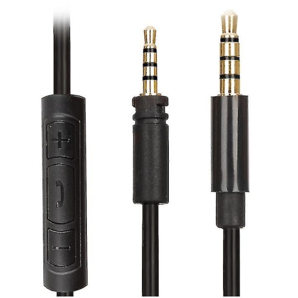 1,8 m kabel til Sennheiser Momentum 2.0 med lydstyrkekontrol og mikrofon - Inline ledning - Sort