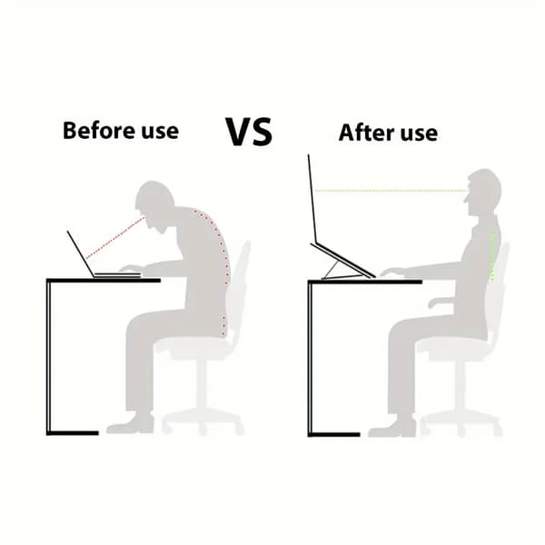 Justerbart ABS Laptopställ för Kontor (Svart)