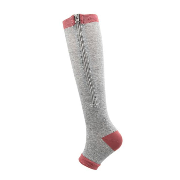 Dragkedja kompressionsstrumpor L-XL grey