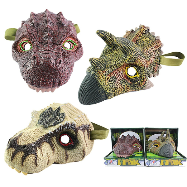 Dragon Dinosaur Mask Jurassic Tyrannosaurus Rex Halloween Snake Åpen munn Latex Halloween Cosplay A