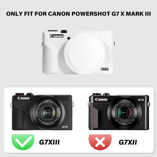 Fodral - För Canon Powershot G7X Mark Iii Digitalkamera, Med Avtagbart Linsskydd (Vit)
