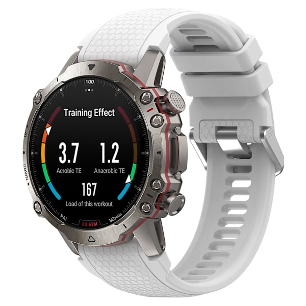 Silikonklokkebånd for Garmin MARQ/Approach S62/S60, Honeycomb Texture Replacement Watch Strap White