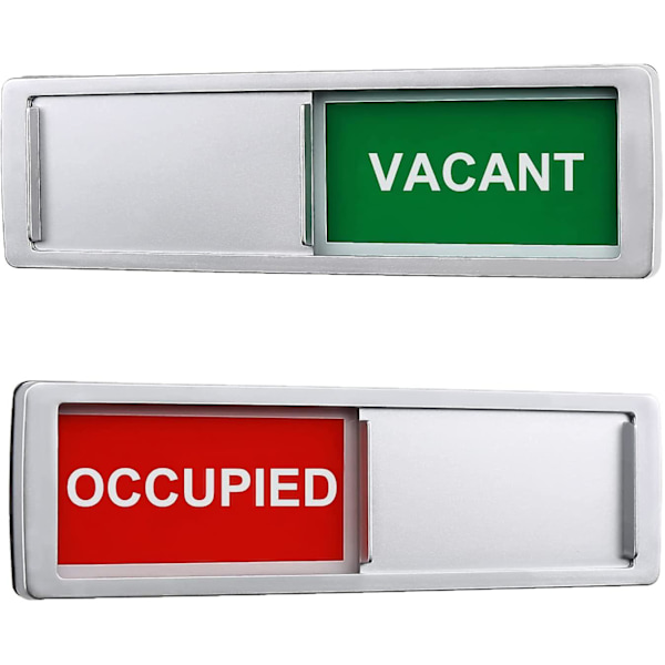 Avaa suljettu kyltti, avoimet kyltit yksityisyyden liukuoven merkkiosoitin Silver-vacant occupied sign